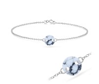 Marble Round Shape Silver Bracelet BRS-235